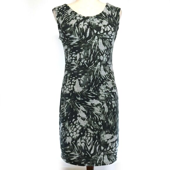 Jonathan Martin Gray Black Sheath Dress Sleeveless Zip - Picture 1 of 8